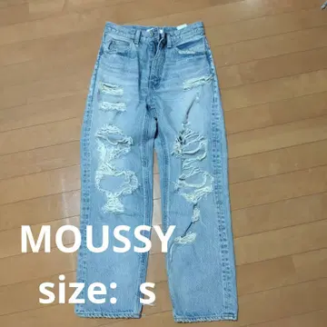 MOUSSY 데미지 스트레이트 데님