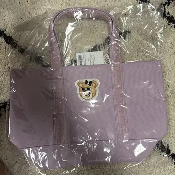 택 포함 미사용 새상품 올드 테디 걸 와펜 토트백 퍼플