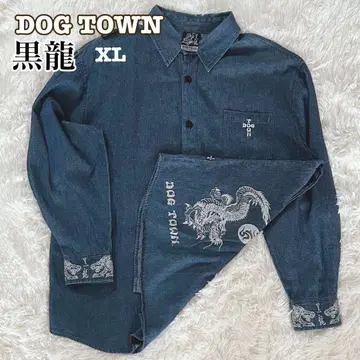 DOG TOWN 도그타운 흑룡 자수 데님 긴팔 셔츠 XL 사이즈