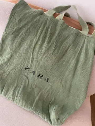 초레어 ZARA 그린 쇼핑백 에코백