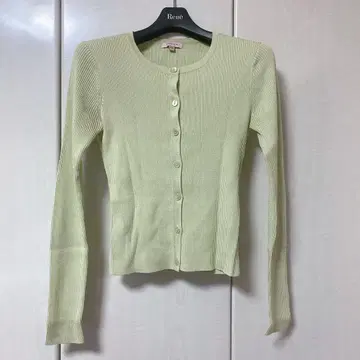 토카 실크 리브 가디건 모스그린