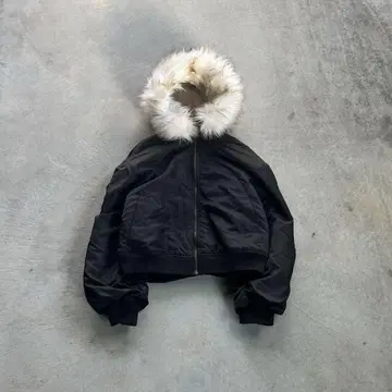 Y2K 00s 크롭 퍼 후드 블루종 헤이세이 갸루 오니퍼
