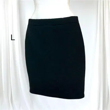 새상품급 허리밴딩 자카드 타이트 스커트 L 블랙 고급 기하학 패턴