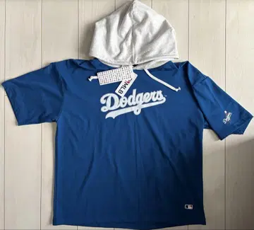 새상품 LL 사이즈 MLB 다저스 반팔 후드티 블루
