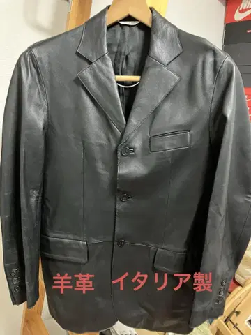 블랙 가죽 자켓 이탈리아제