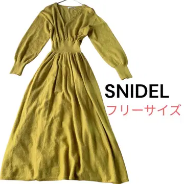 [ SNIDEL ] 스나이델 니트 원피스 롱 V넥 프리 사이즈