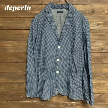 [ deperl ] 다이아 무늬 네이비 자켓 얇은 소재 겉옷 S