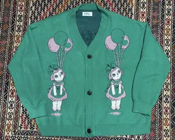 KIDILL 21AW 가디건 그린 헤븐걸 라메