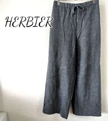 [일본제] HERBIER 엘르 기모 플란넬 소재 와이드 팬츠 하이라이즈