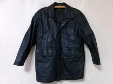 99306 남성용 가죽 코트 소가죽 블랙