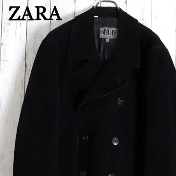 ZARA FOR MEN 자라 블랙 코듀로이 피 코트 자켓