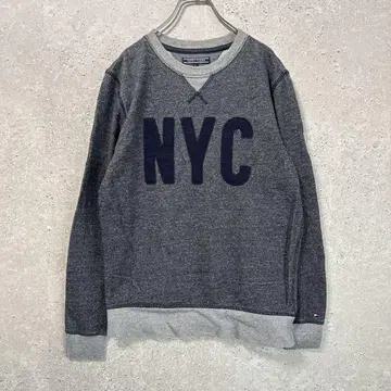 타미힐피거 ( M ) 맨투맨*NYC*소매 로고*스트릿*아메카지*그레이