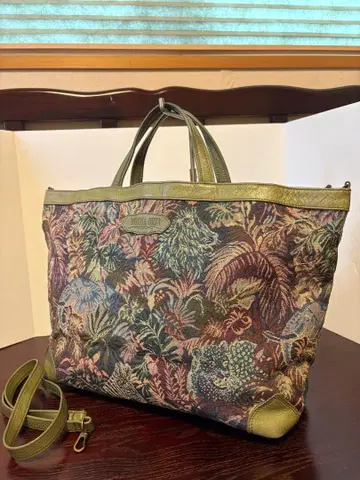 AOYAMA IBIZA 아오야마 이비자 토트백 카키 계열 자카드 직조