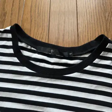 NO ID. 티셔츠 보더 화이트 블랙 빅 실루엣 긴팔