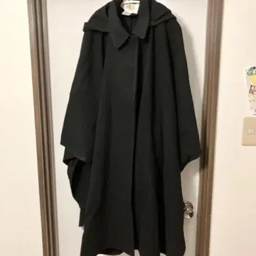 Talbots 블랙 판초 코트 후드 부착