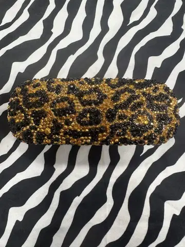 핸드메이드 안경 케이스 레오파드 무늬 반짝반짝