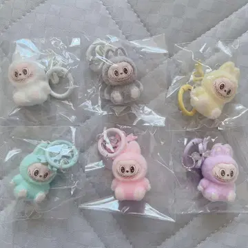 Labubu 라부부 봉제 인형 미니 키링 6종 세트