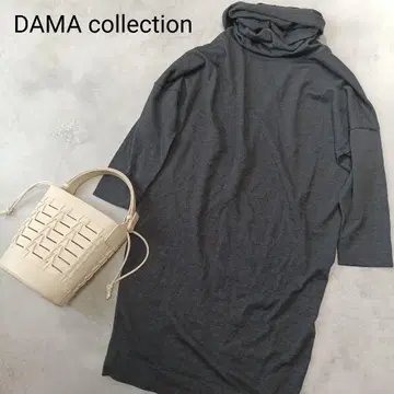 새상품급 고급 다마 컬렉션 하이넥 울 원피스 다크 그레이