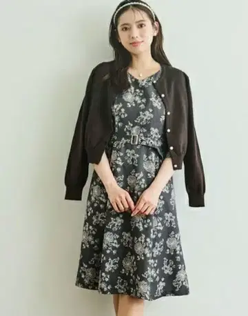 새상품 레 하운드투스 체크 플라워 프린트 원피스