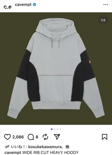 새상품급 C.E WIDE RIB CUT HEAVY HOODY XL