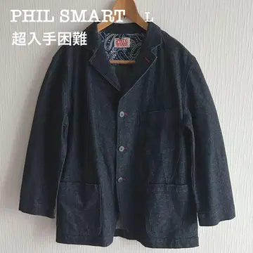 (새상품급) PHIL SMART 필스마트 데님 자켓 페이즐리 무늬 일본제