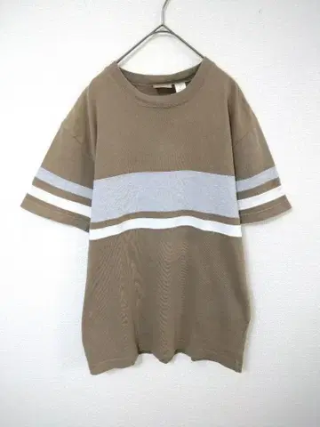엘엘빈 L.L.Bean 남성용 L 사이즈 브라운 계열 가로 라인 면 셔츠