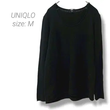 [ 유니클로 ] UNIQLO 캐시미어 니트 스웨터 블랙 M 신축성 긴팔