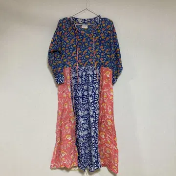 사루체 saruche 블록 프린트 롱 원피스