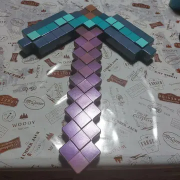 Minecraft 마인크래프트 곡괭이형 완구 파랑 보라색
