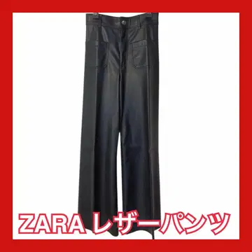 [ ZARA ] 가죽 와이드 팬츠 블랙 사이즈 34