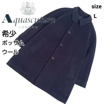 아쿠아스큐텀 울 코트 스텐카라 코트 네이비 포섬 울 L