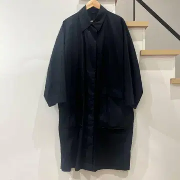 [ 미사용 ] UNIQLOU 유니클로 유 스텐카라 코트 오버 사이즈 블랙