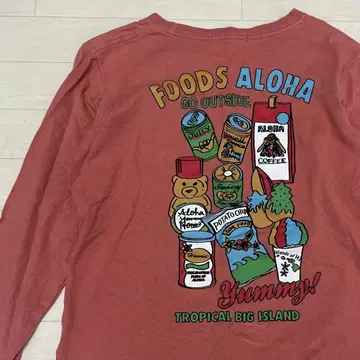 ALOHA made 백 프린트 롱 T셔츠 롱티 화려한 알로하 바다