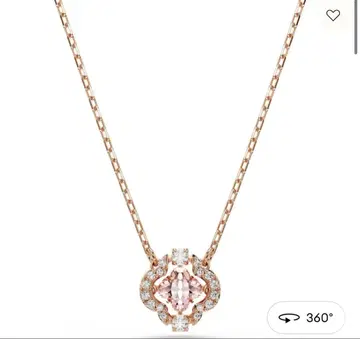 Swarovski 우나 목걸이 핑크 로즈 골드 톤