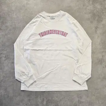 디스이즈네버댓 네바자 롱T 구제 의류 로고 프린트 M 화이트 16234