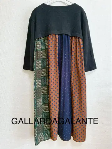 GALLARDAGALANTE 개럴개런트 패치워크 7부 소매 원피스