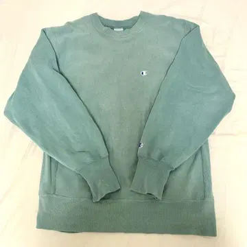 Champion 리버스 위브 맨투맨 파랑 눈 80s 그린
