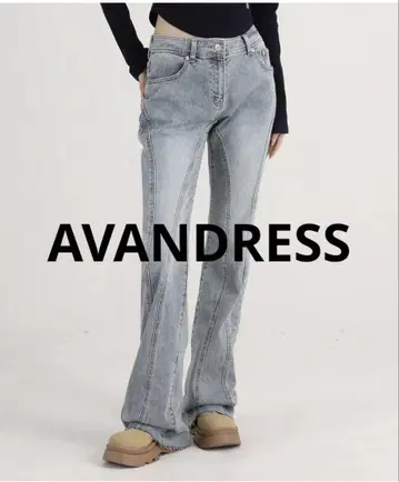택 포함 새상품 AVANDRESS 한국 플레어 데님 부츠컷 Y2K M
