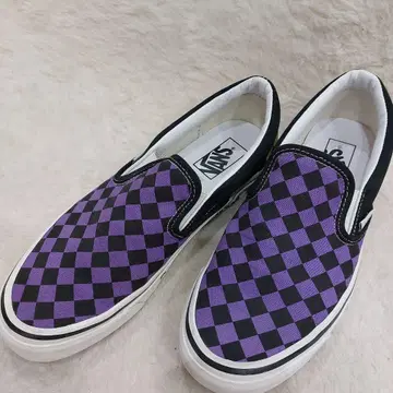 VANS 보라색/블랙 체커 패턴 슬립온 98dx 애너하임 27cm