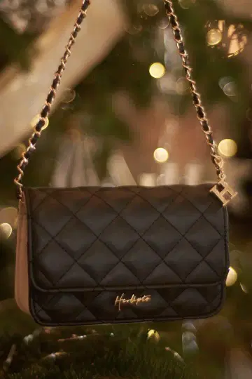 herlipto Two-Tone Mini Flap Bag black