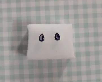 Pt 페어 쉐이프 아이올라이트 스터드 귀걸이 한쪽 0.33ct
