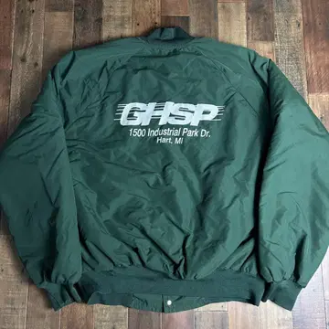 최고 디자인 90s 자수 기업 로고 빅 사이즈 바시티 자켓 USA제