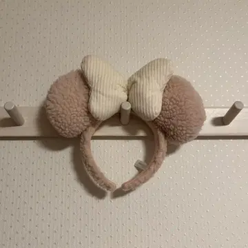 미니 보아 머리띠(핑크 베이지)