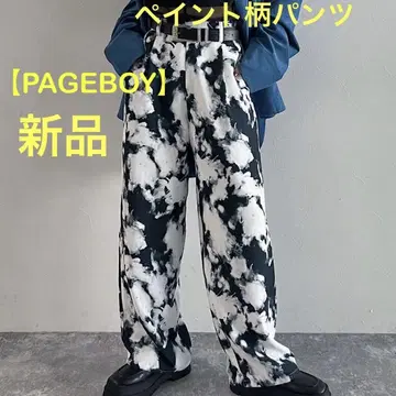 택 포함 새상품 [ PAGEBOY ] 페인트 패턴 팬츠 ( 블랙 )