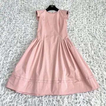 FOXEY 폭시 개더 플리츠 플레어 원피스 핑크 40