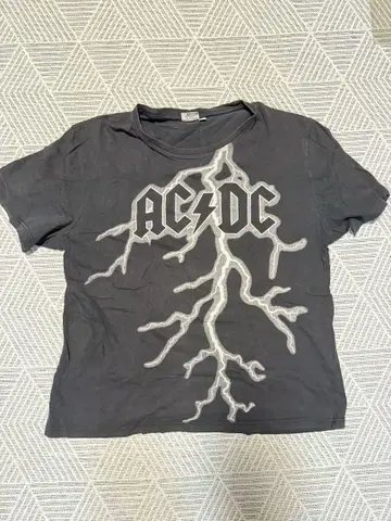 AC/DC 블랙 T셔츠 번개 디자인