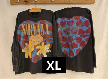 XL NIRVANA 하트형 롱 슬리브 티셔츠