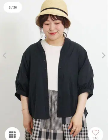 사만사 모스모스 절개 스키퍼 셔츠 블랙 FREE