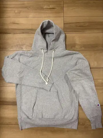 Champion 그레이 후드 부착 후드티