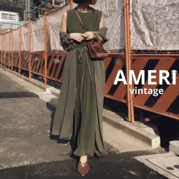 [ 컨디션 최상 ] AMERI FRONT PLEATS LONG DRESS
